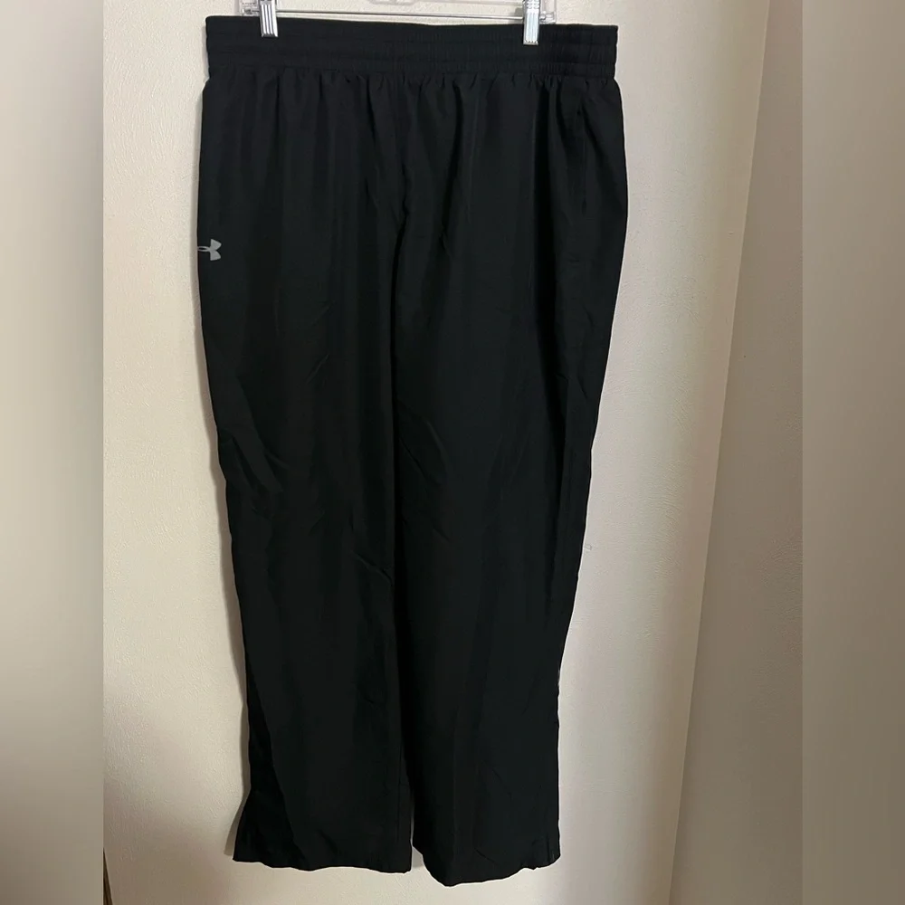 UNDER ARMOUR‎ Classic Slicker Zipper Ankle Athletic Pants Black Men's Size 2XL